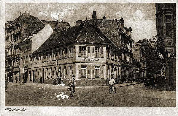 Gasthaus "Zum Laub", Kaiserstraße 16, um 1920