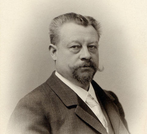 Karl Dieber (1853 - 1915), erster Vorsitzender des 1. Karlsruher Bicycle-Klubs, Foto 1902