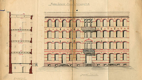 Bauzeichnung Haus Schützenstraße Nr. 16, August 1898