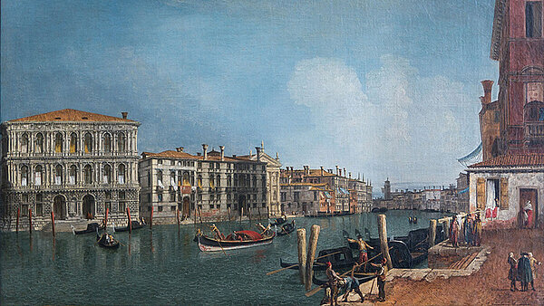 Canale Grande mit Palazzo Pesaro (links), 1851-1898 Besitz der Familie Bevilacqua, Gemälde um 1730, Foto: Alte Pinakothek München
