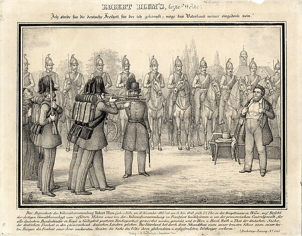 Lithografie zur Erschießung Robert Blums
