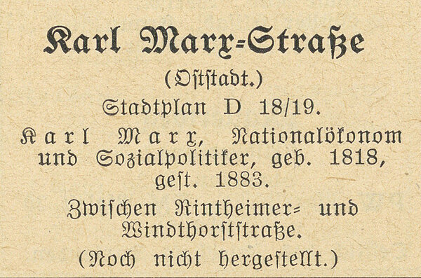 Ausschnitt aus dem Karlsruher Adressbuch von 1930