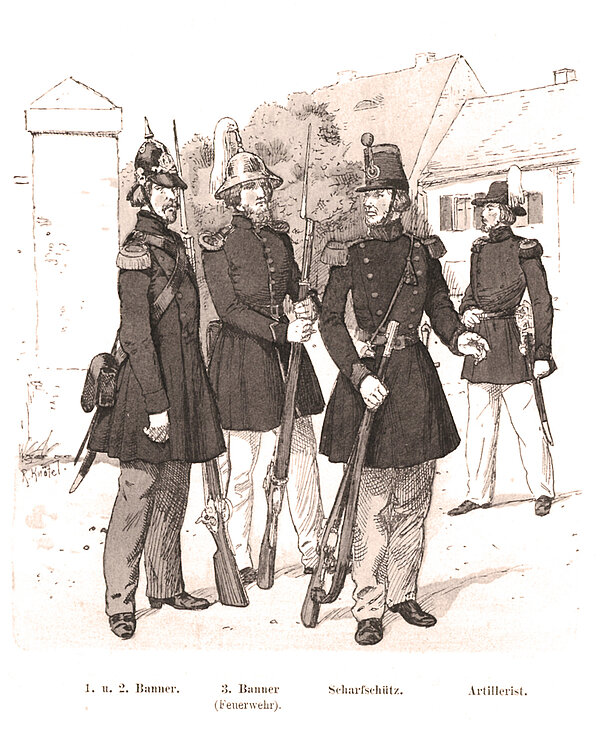 Die Karlsruher Bürgerwehr um 1848/49