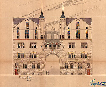 Bauplan aus einer Bauakte