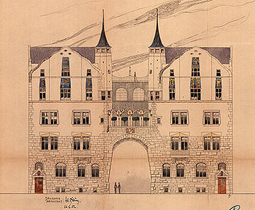 Bauplan aus einer Bauakte