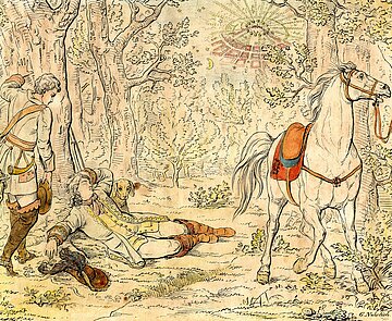 Darstellung von Karl Wilhelms Traum von der Fächerstadt Karlsruhe