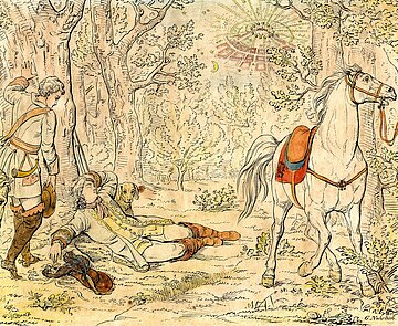 Darstellung von Karl Wilhelms Traum von der Fächerstadt Karlsruhe