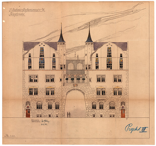 Bauplan aus einer Bauakte