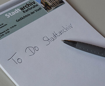 Notizblock "To Do Stadtarchiv"