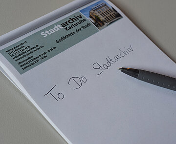 Notizblock "To Do Stadtarchiv"