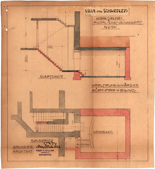 Bauplan aus einer Bauakte