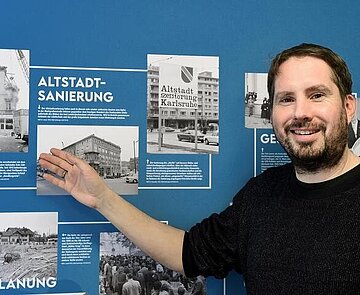Lenkt den Blick zurück: Eric Wychlacz ist Archivar im Karlsruher Stadtarchiv und unter anderem für den Bereich Archivpädagogik und -vermittlung zuständig.