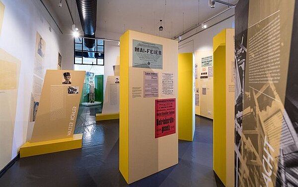 Nach dem Einzug der Nationalsozialisten in den Badischen Landtag und die Stadtverordnetenversammlung (Bild rechts von der Rathausschlacht 1931) in der Endphase der Weimarer Republik kam es immer wieder zu handgreiflichen Auseinandersetzungen, Gustai/pixelgrün