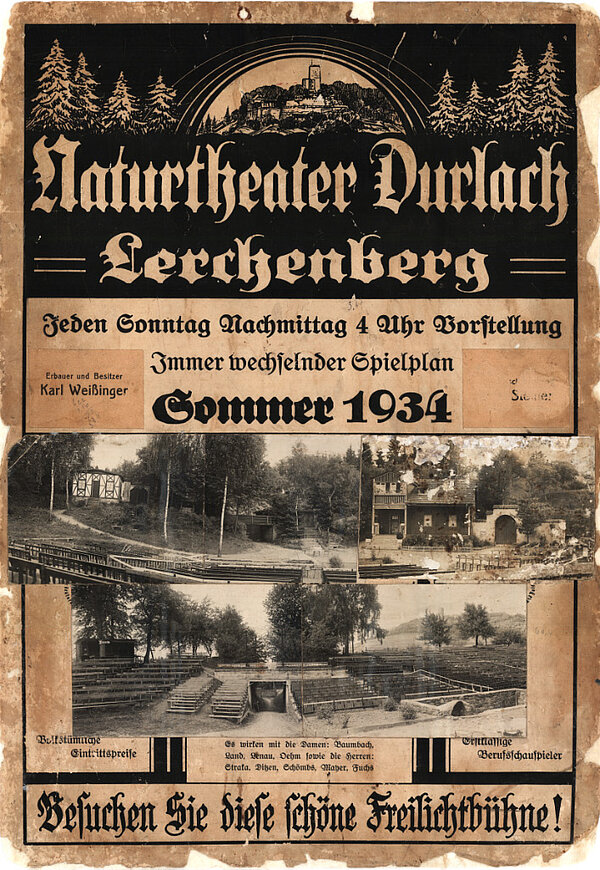 Werbetafel des Naturtheaters Lerchenberg