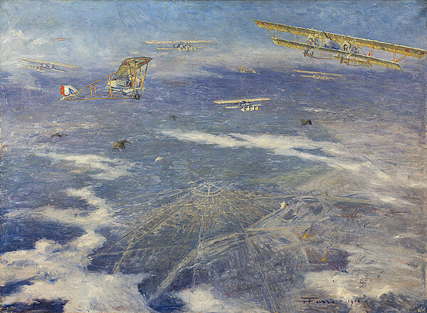 Henri Farré: Bombardement de Karlsruhe, 22. Juni 1916, Gemälde
