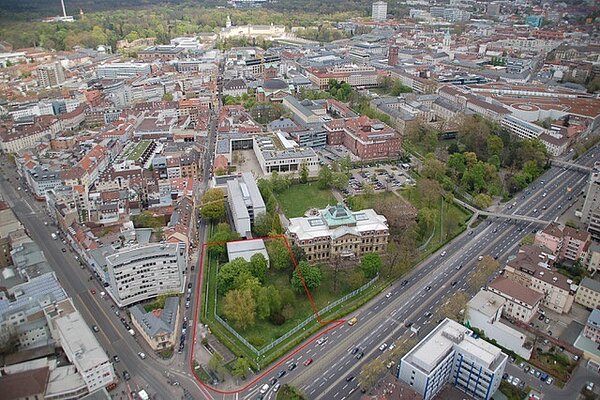 Blick auf das Bauareal für das Forum Recht beim Bundesgerichtshof