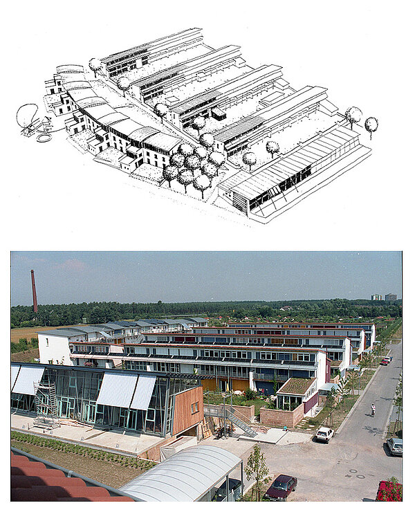Entwurf und Realisierung der "Ökosiedlung Geroldsäcker" als nördlicher Abschluss der Wohnanlage Geroldsäcker